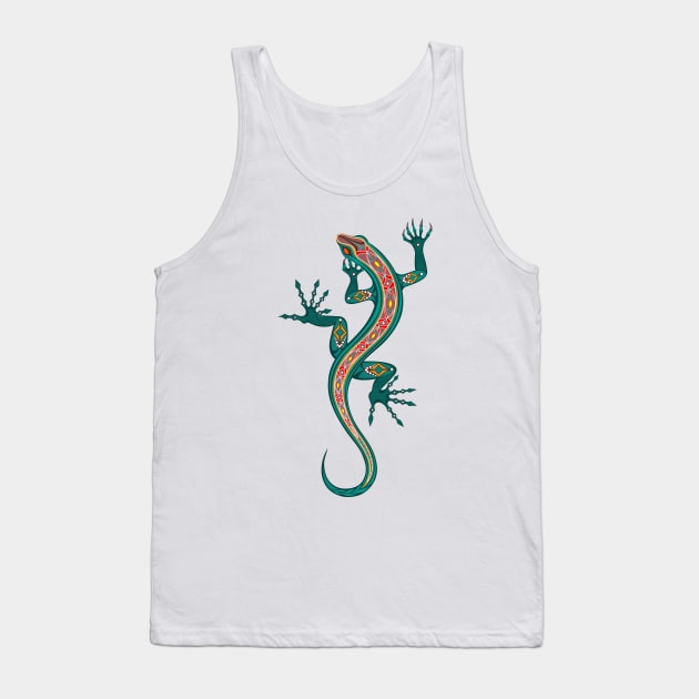 Green Lizard Tank Top by Blackmoon9